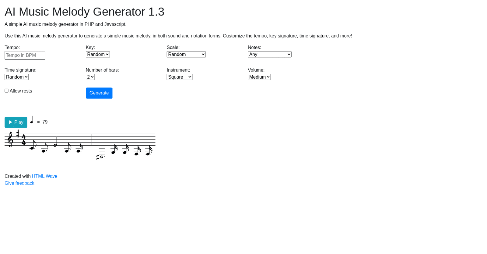 AI Music Melody Generator