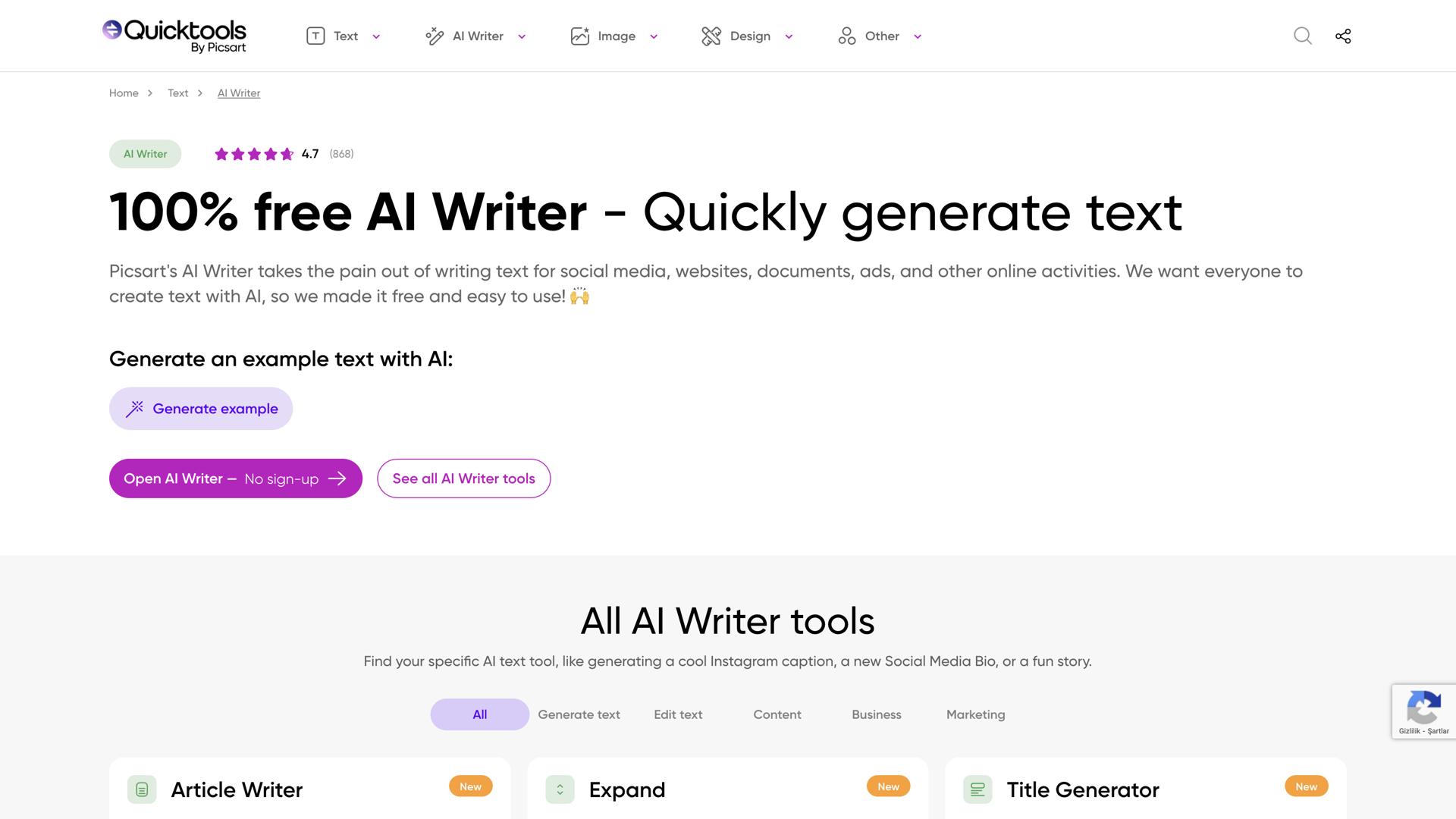 AI Writer by Picsart