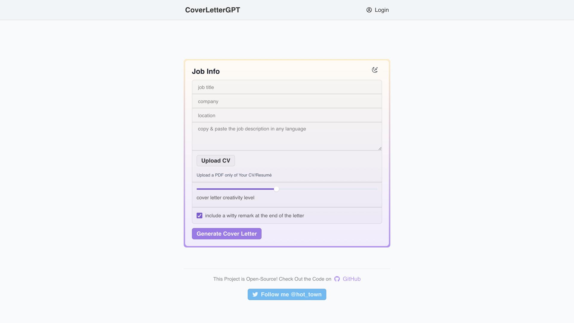 CoverLetterGPT