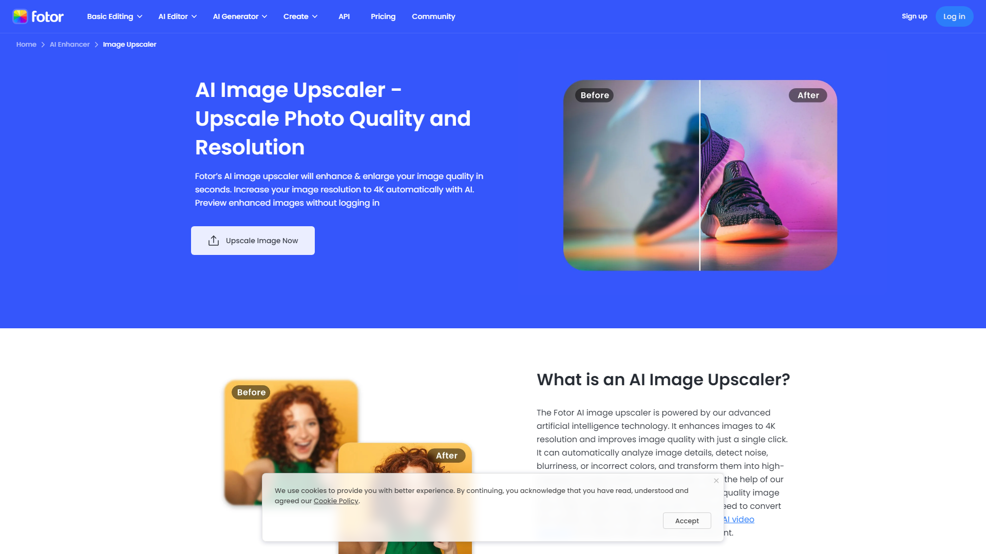 Fotor AI Image Upscaler