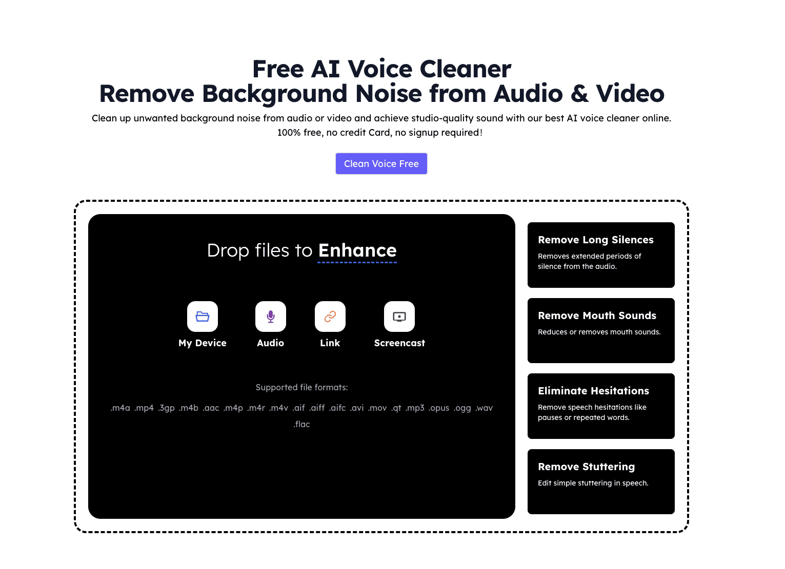 Free AI Voice Cleaner Online