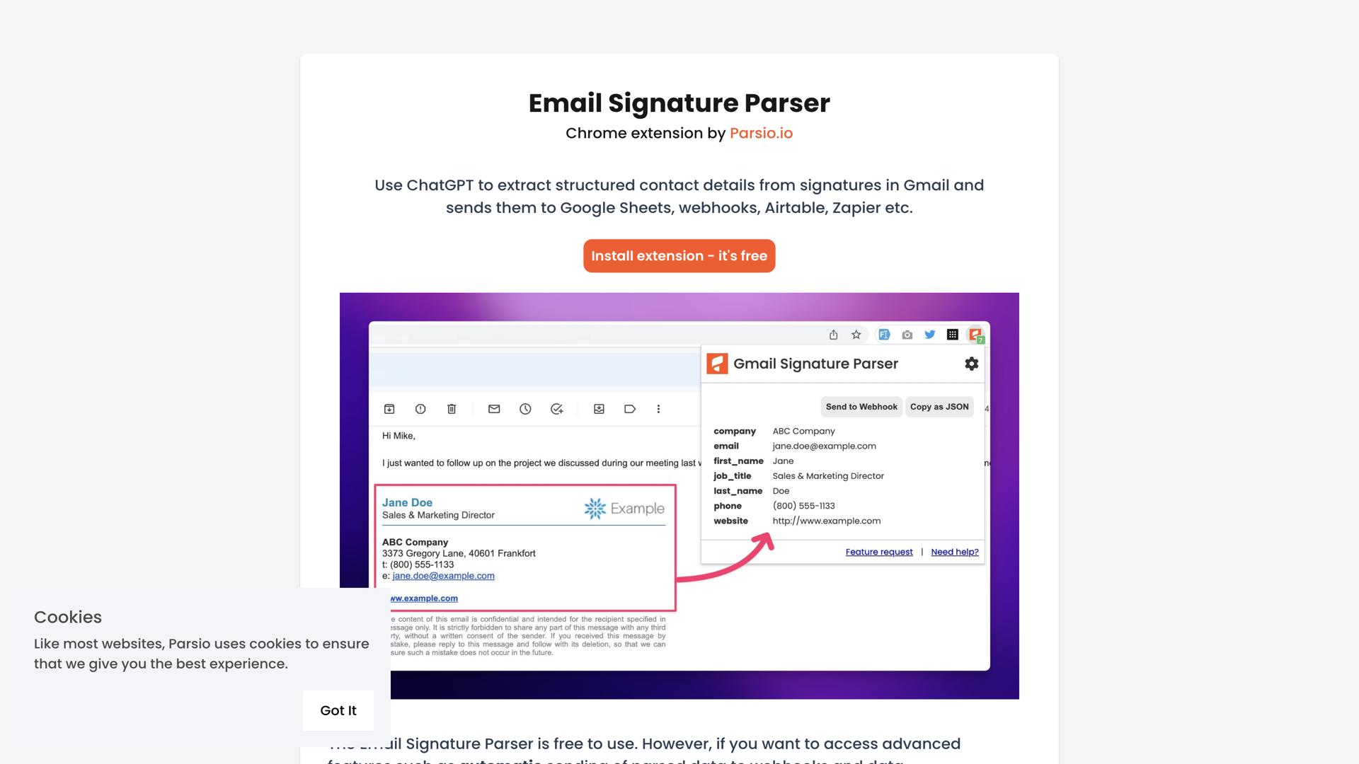 Gmail Signature Parser
