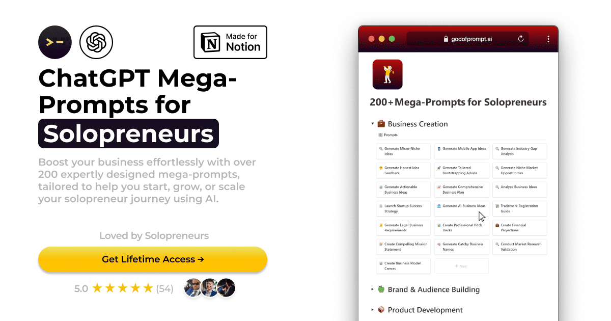 200+ ChatGPT Mega-Prompts for Solopreneurs
