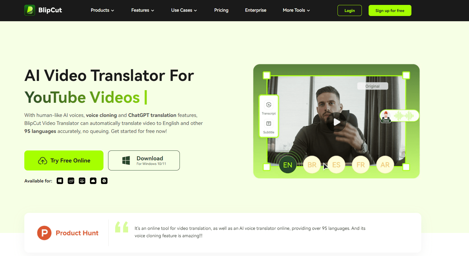 BlipCut AI Video Translator