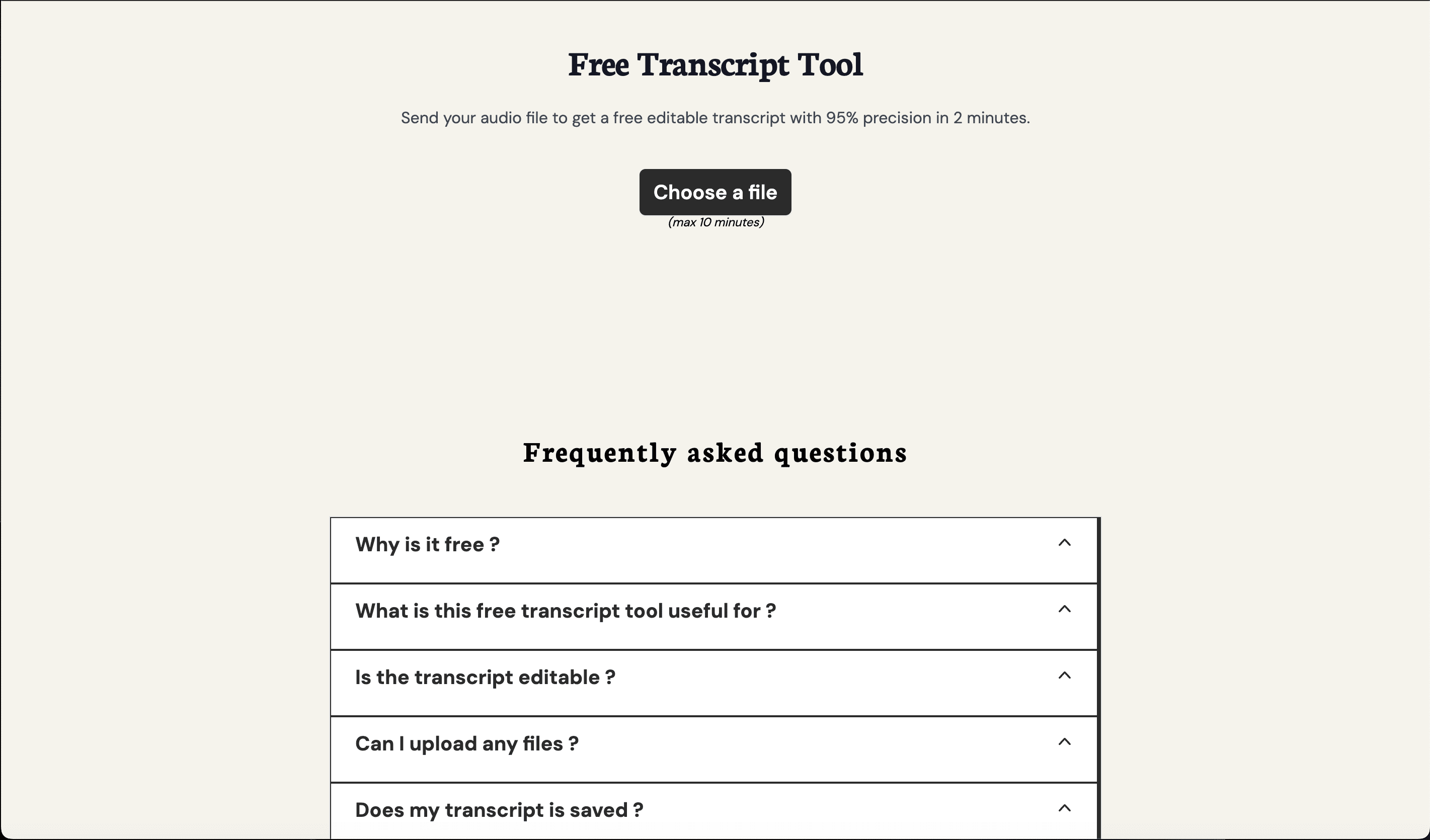 Free Transcript Tool by Voscribe