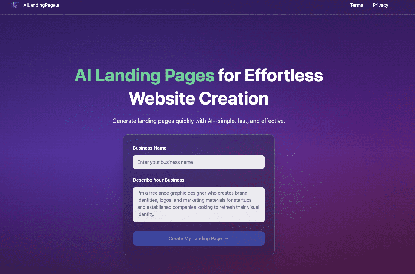 AI LandingPage