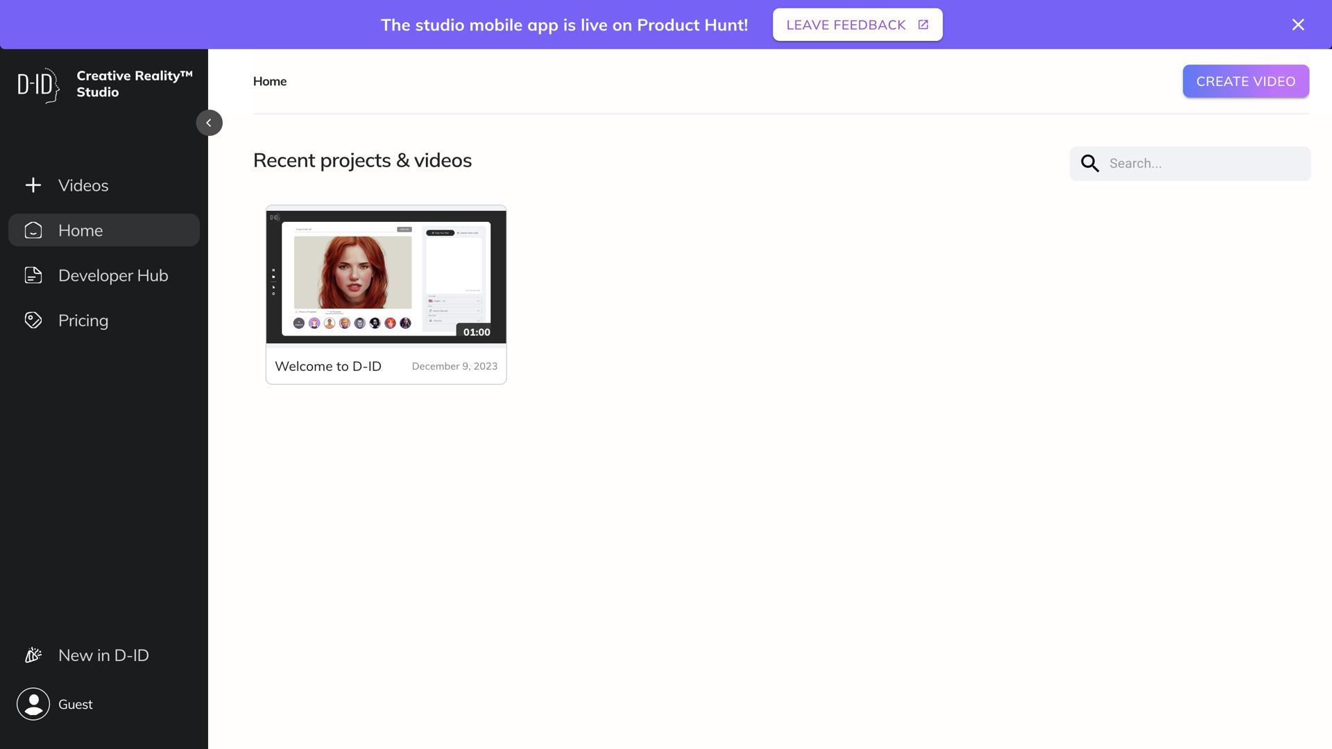 Studio D-ID.com Editor