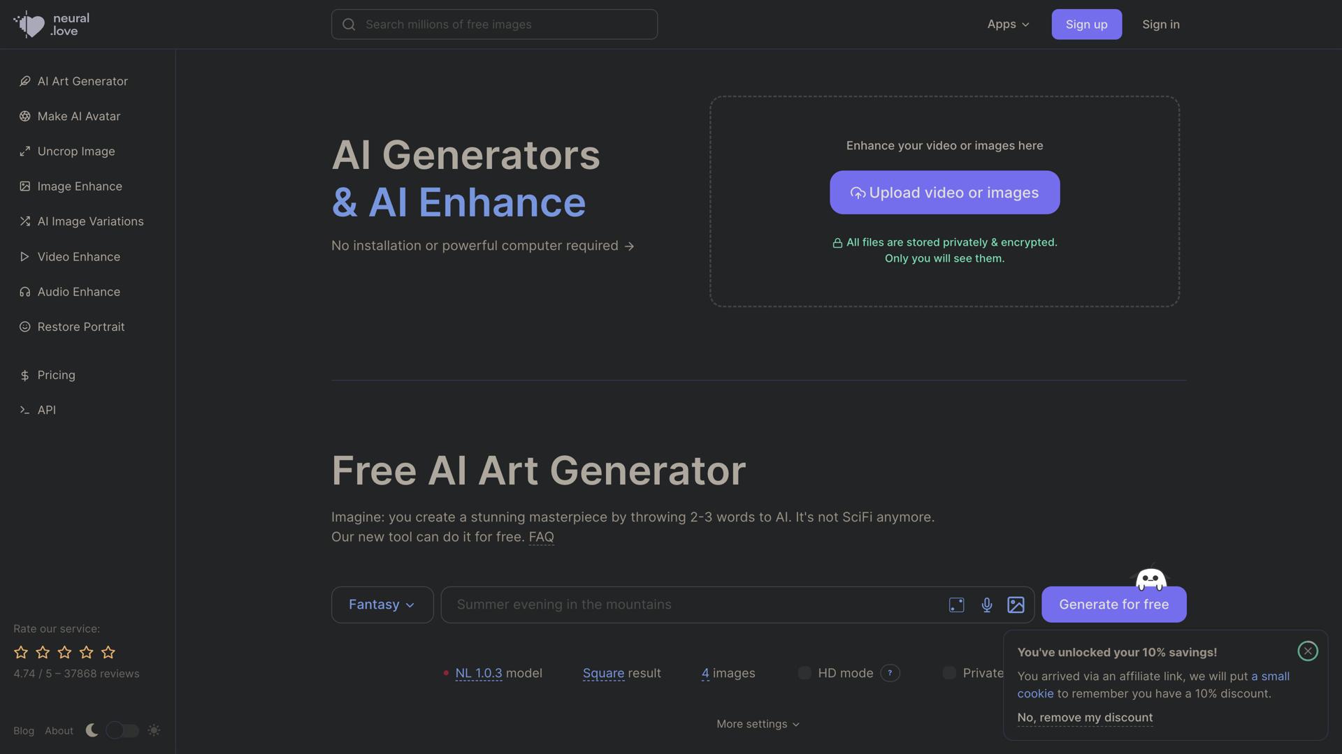Neural.love Art Generator