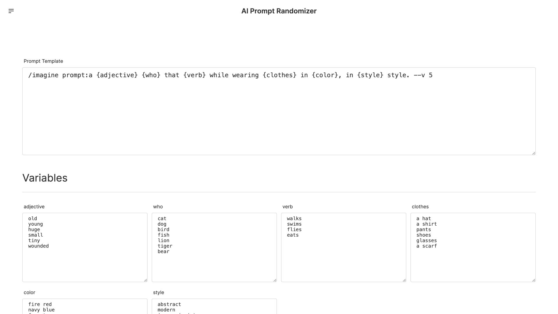 AI Prompt Randomizer