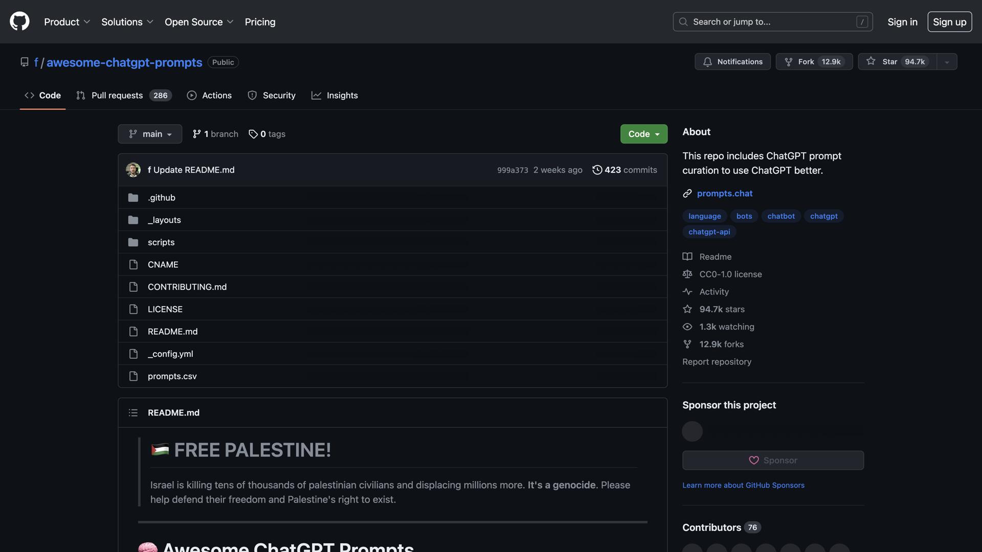 Awesome ChatGPT prompts