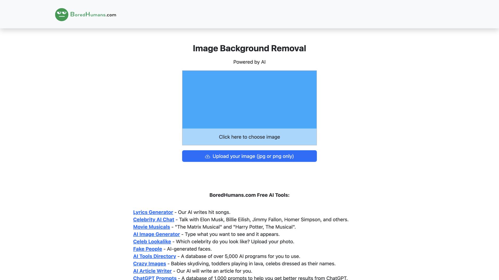 BoredHumans Image Background Removal