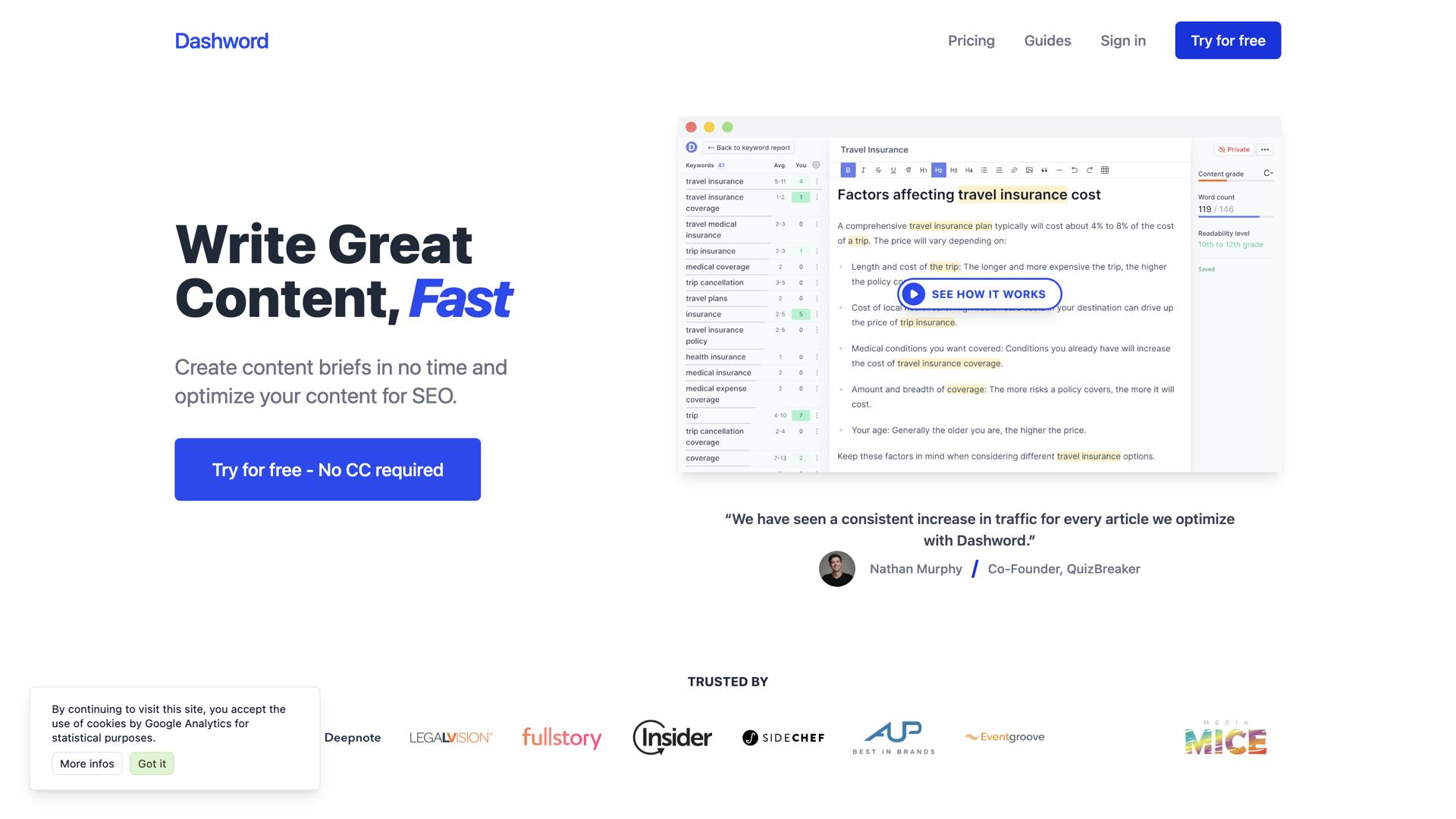 Content brief generator
