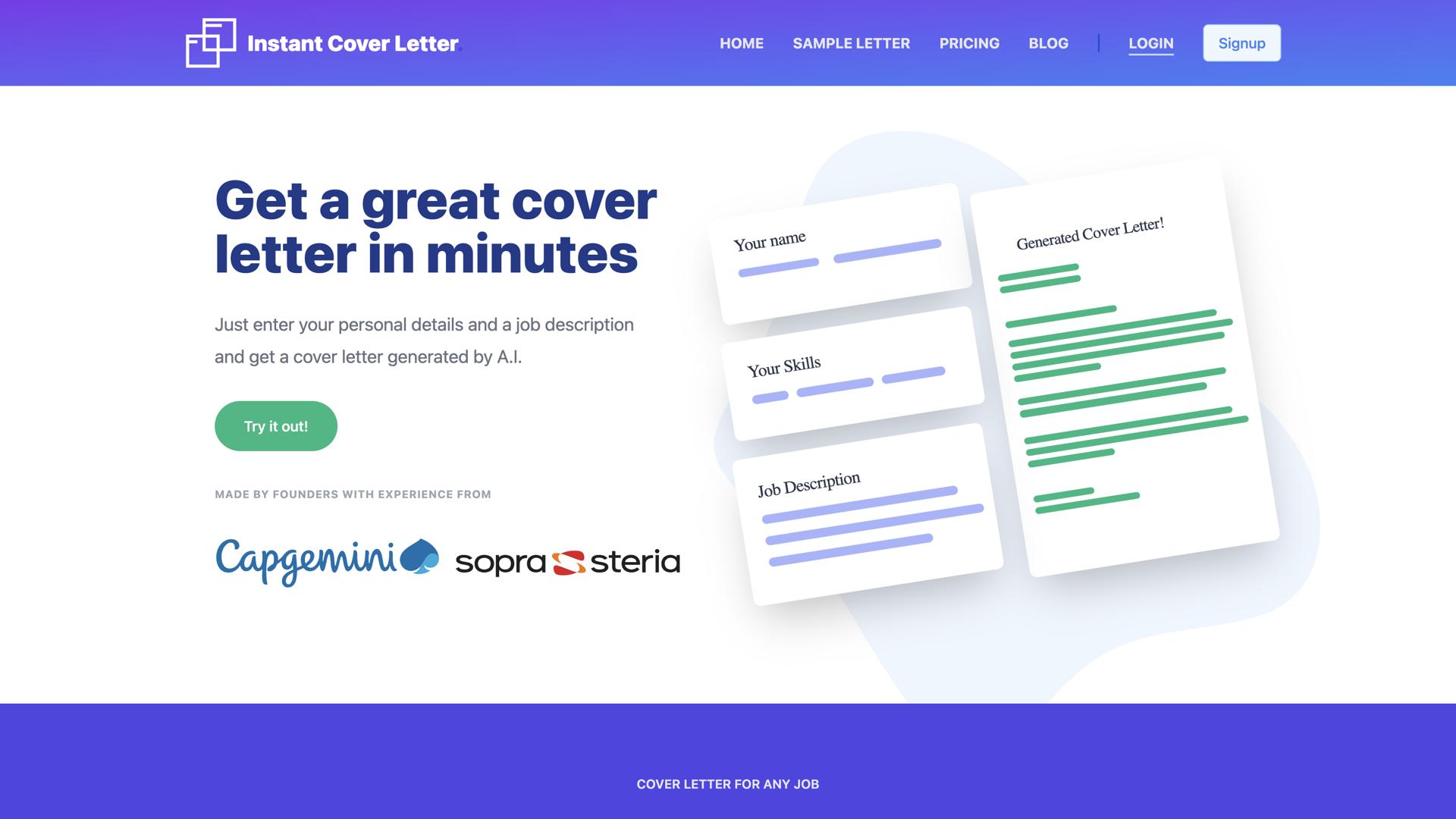 Instant Cover Letter