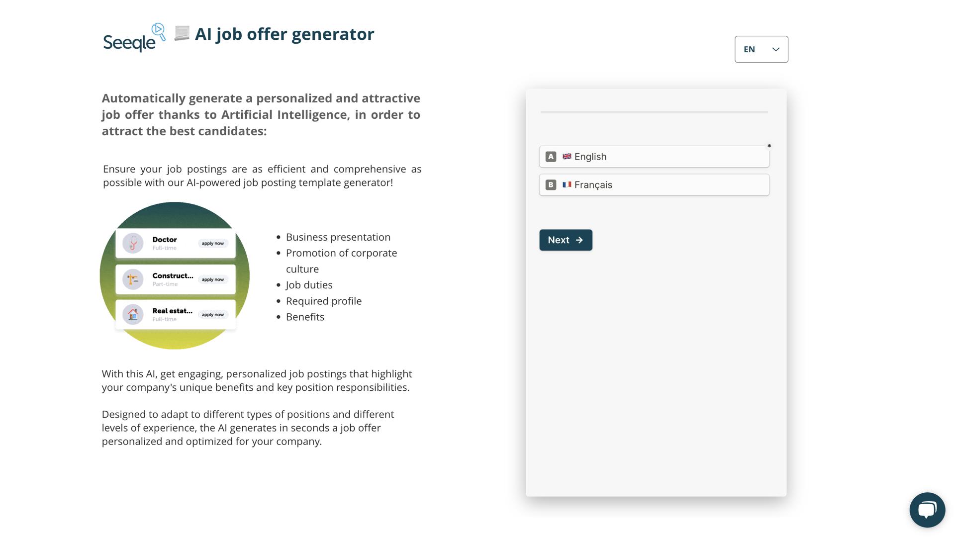 Job posting generator by AI