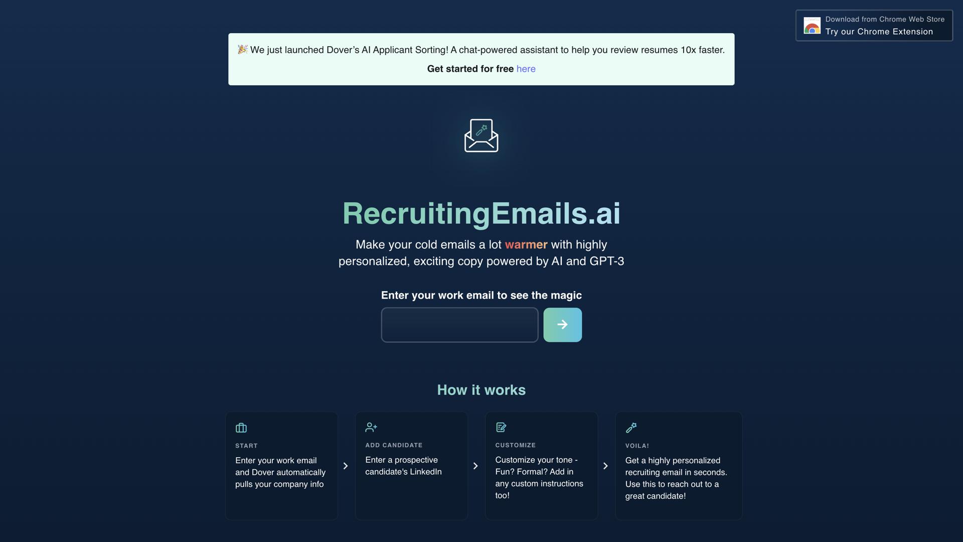 Recruiting Emails AI by Dover