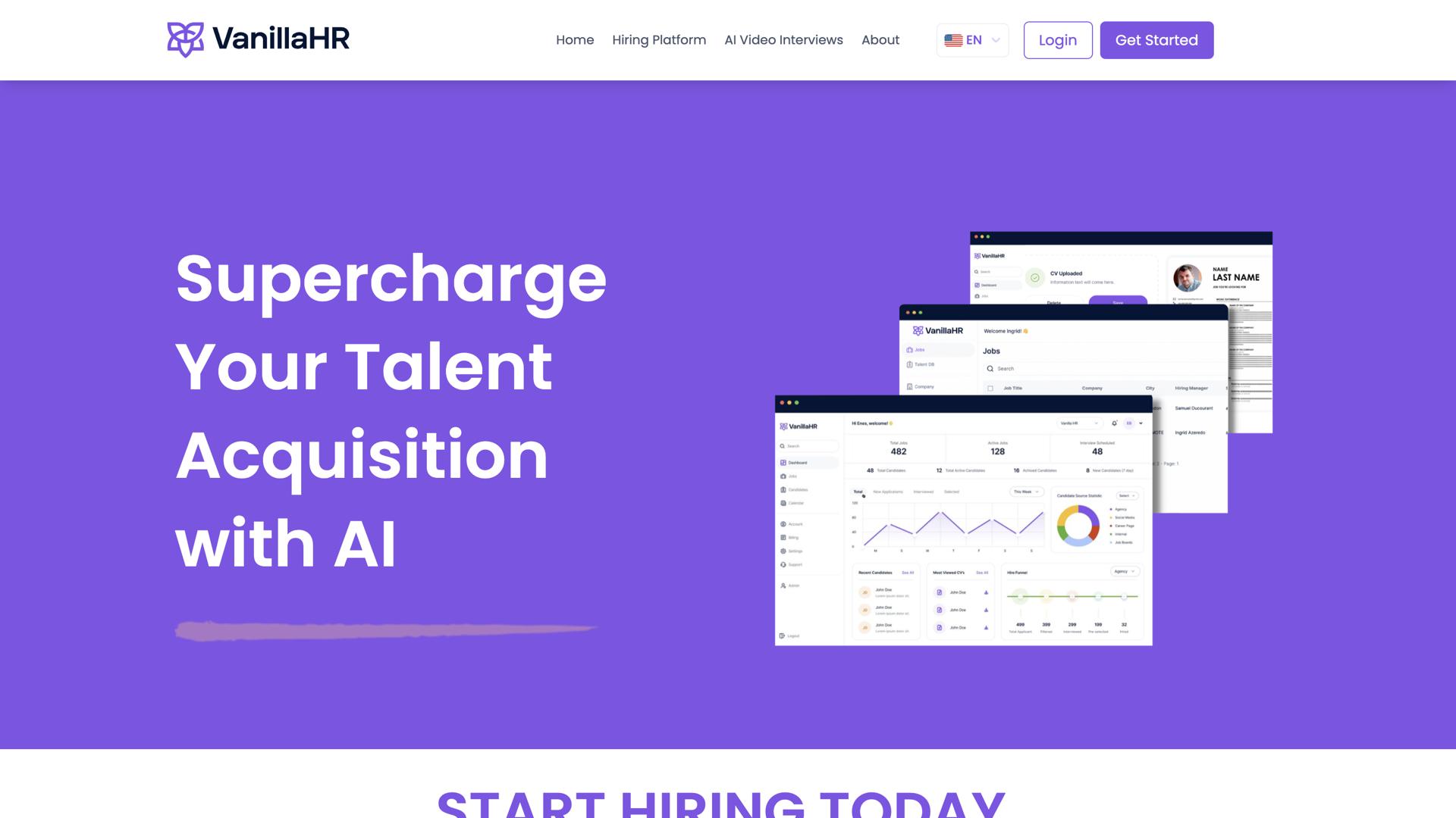 VanillaHR Hiring Platform
