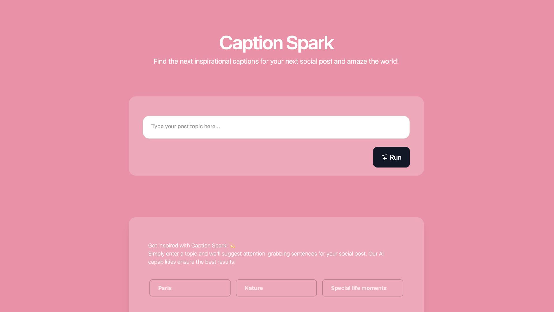 Caption-spark