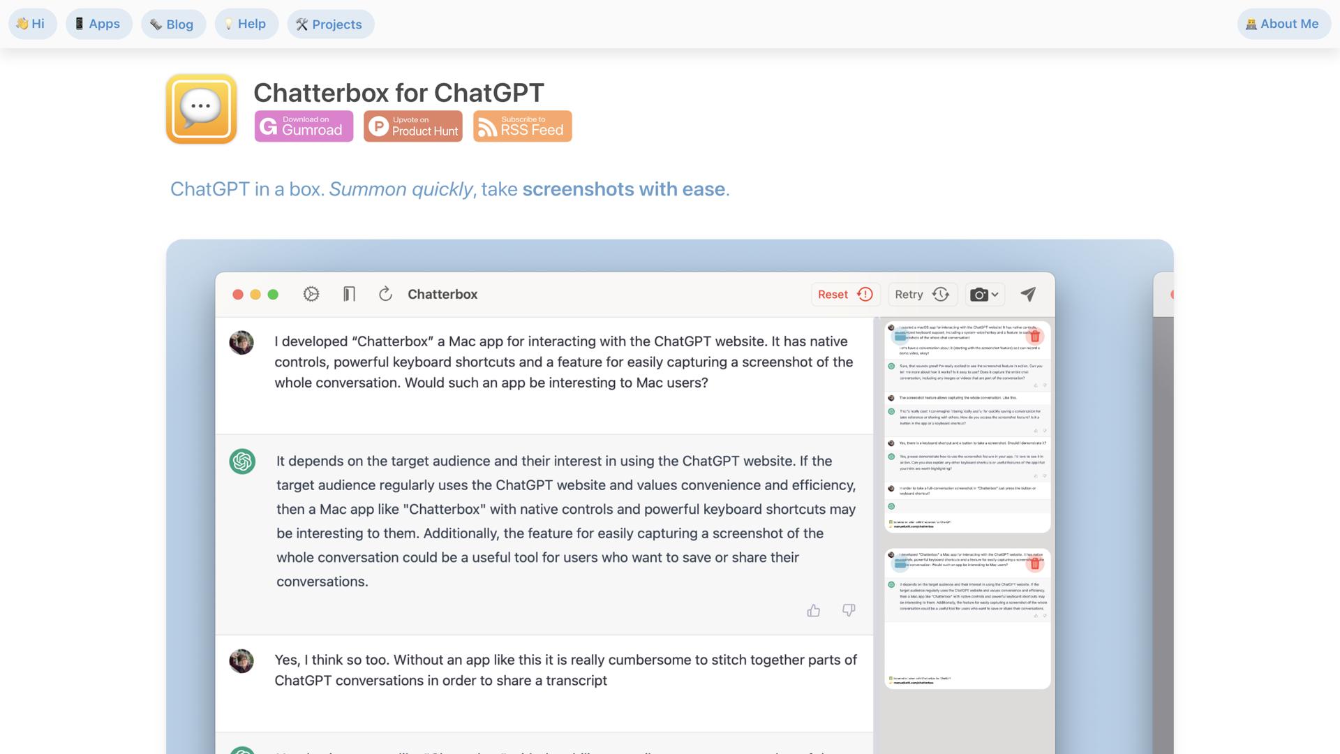 Chatterbox for ChatGPT