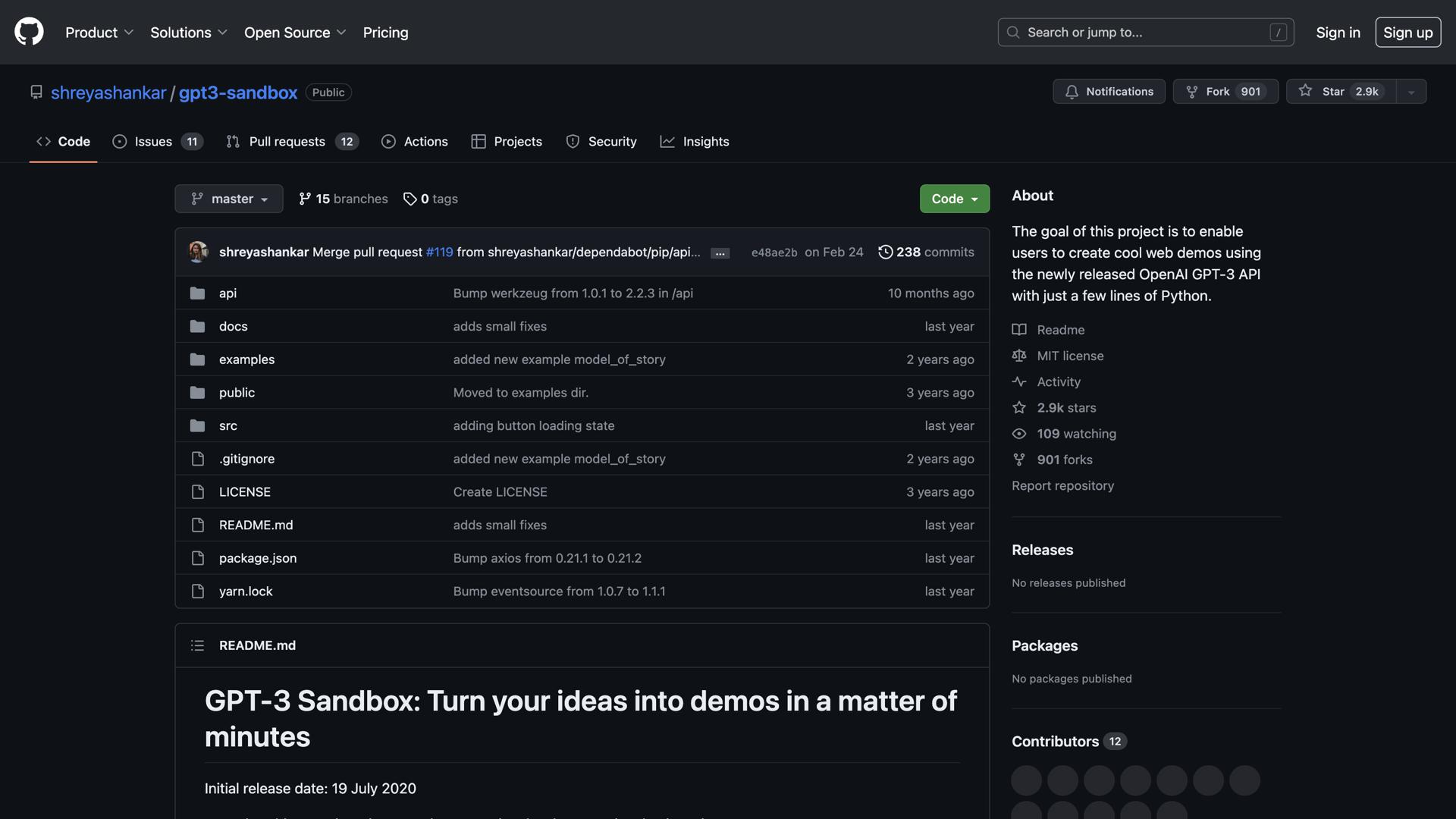GPT-3 Python Sandbox