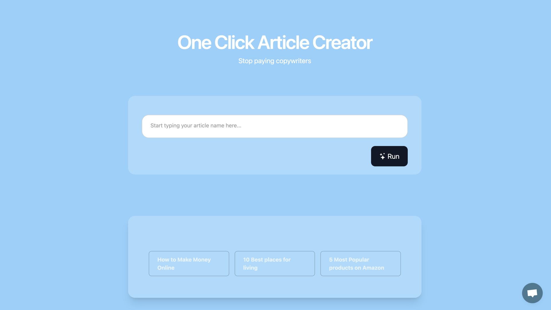 One Click Article Creator