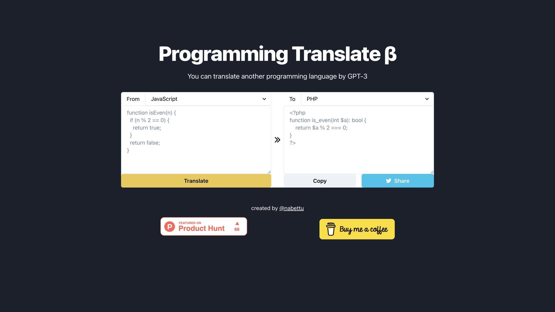Programming Translate