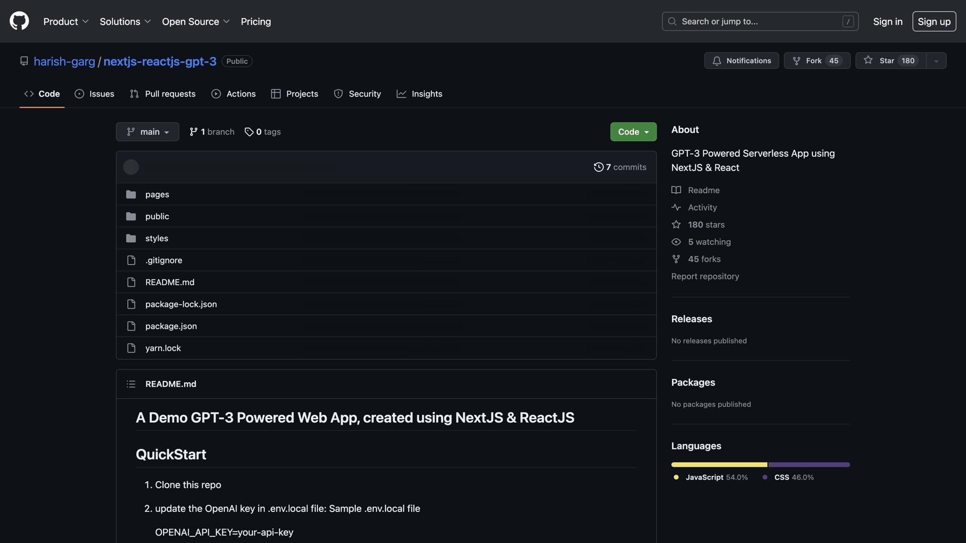 Serverless NextJS/GPT-3 Template