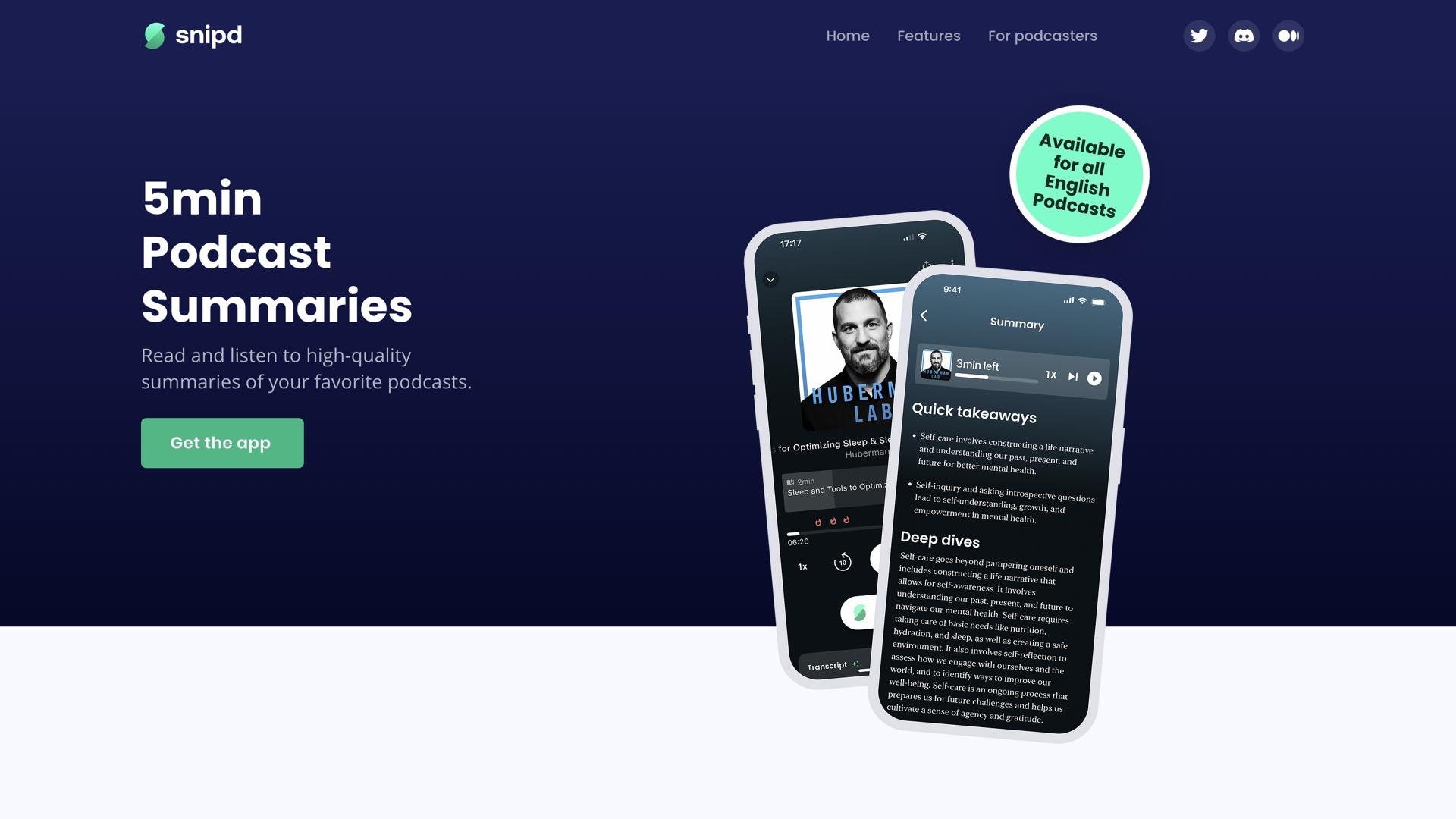 Snipd Podcast Summaries