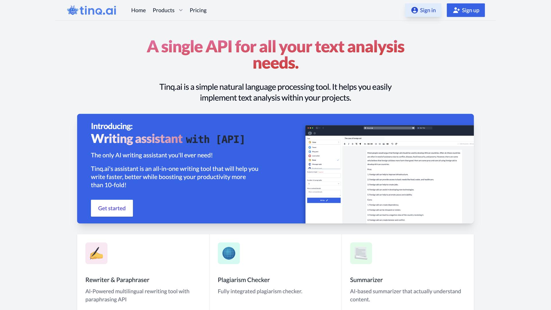 Tinq.ai – NLP API