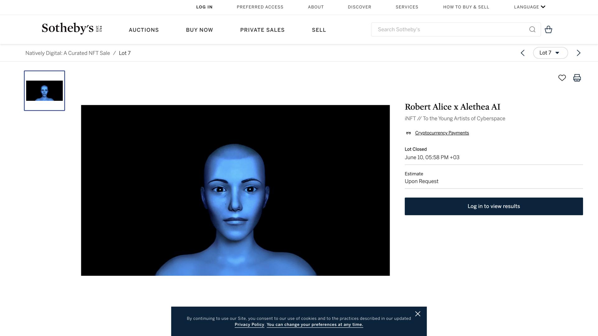 To the Young Artists of Cyberspace (iNFT)