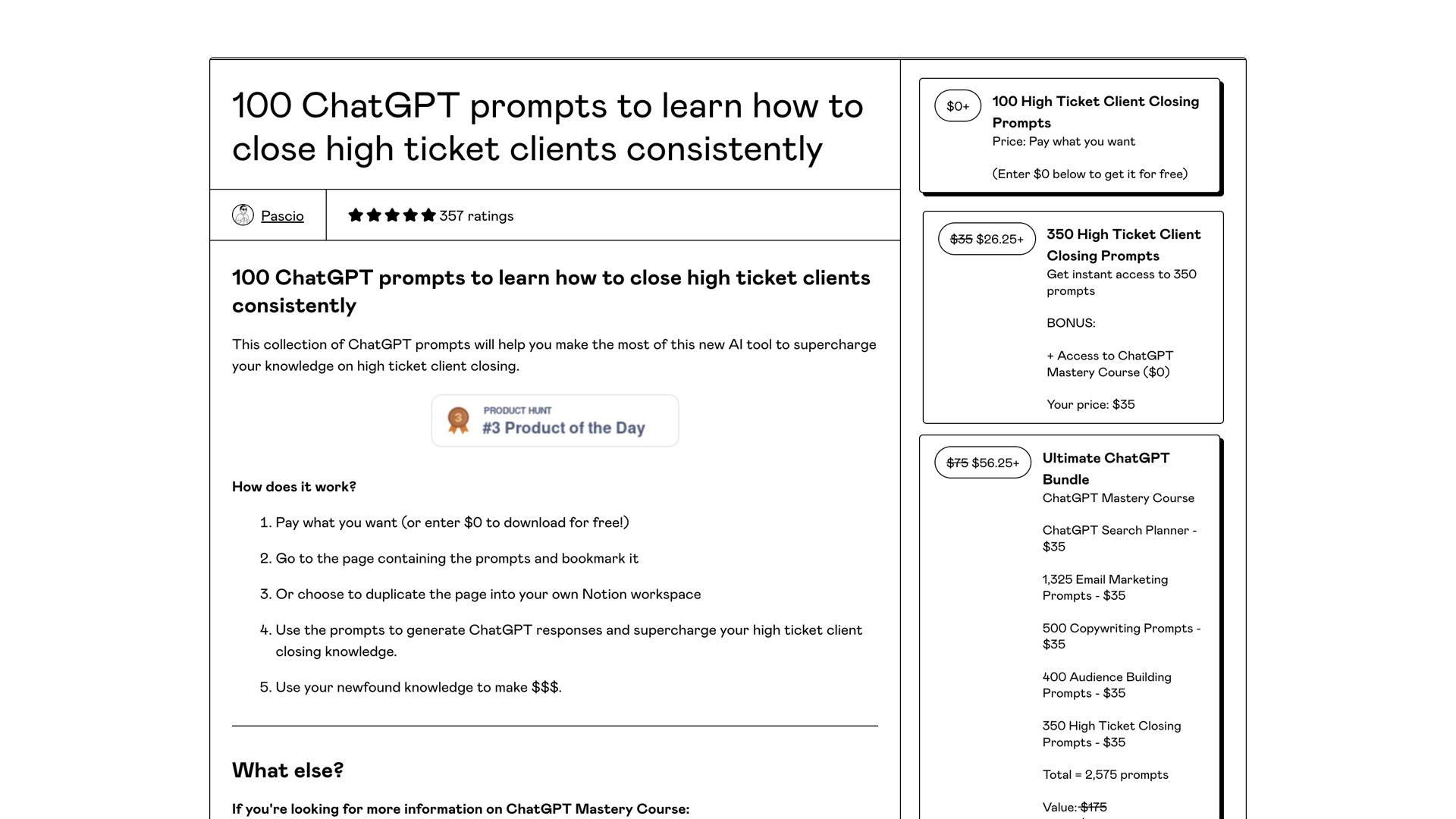 100 ChatGPT High-Ticket Prompts Bundle