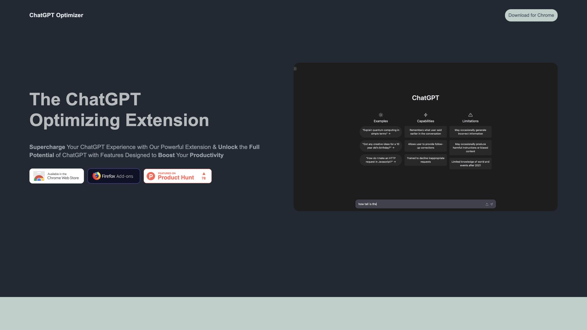ChatGPT Optimizer for Chrome