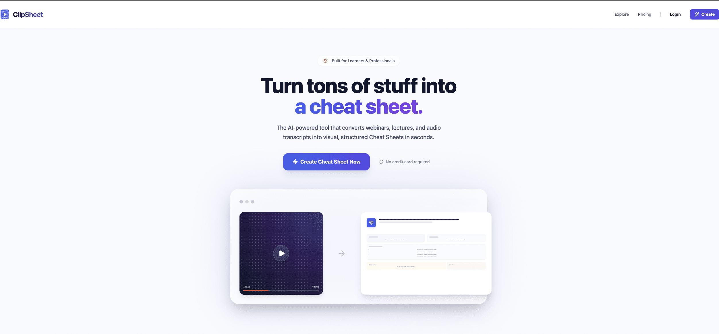 ClipSheet – AI Chet Sheet Generator