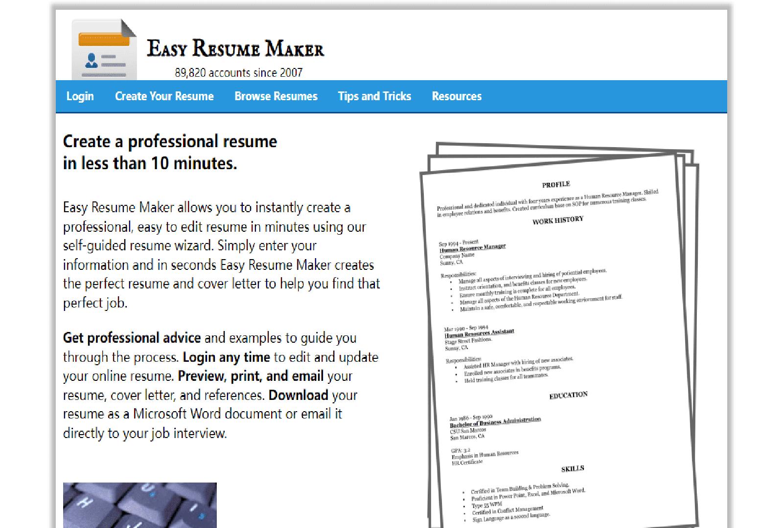 Easy Resume Maker