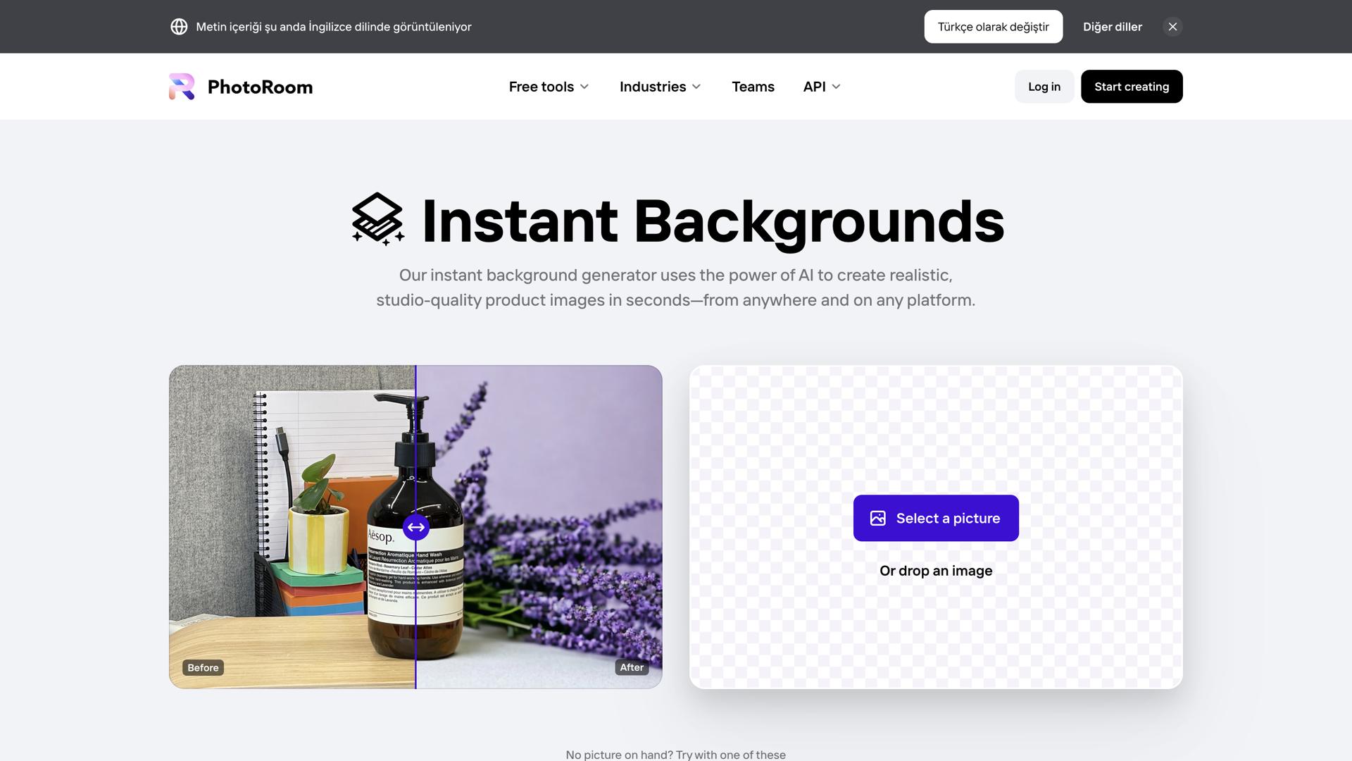Instant Backgrounds by PhotoRoom #GenAI