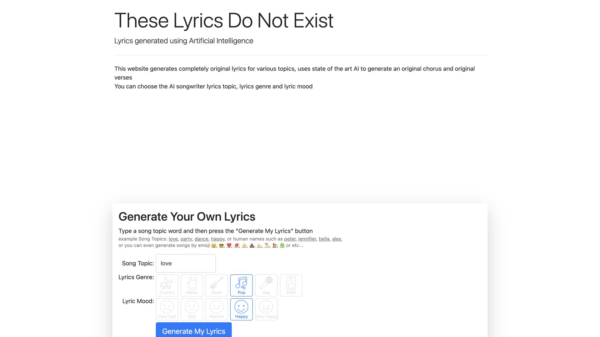These Lyrics Do Not Exist