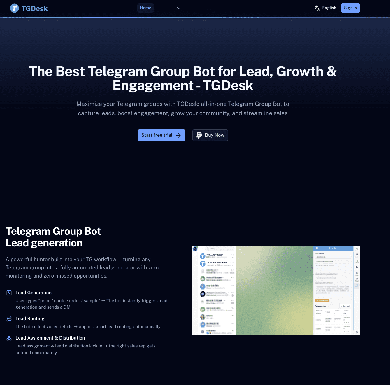 Telegram Group Bot – TGDesk