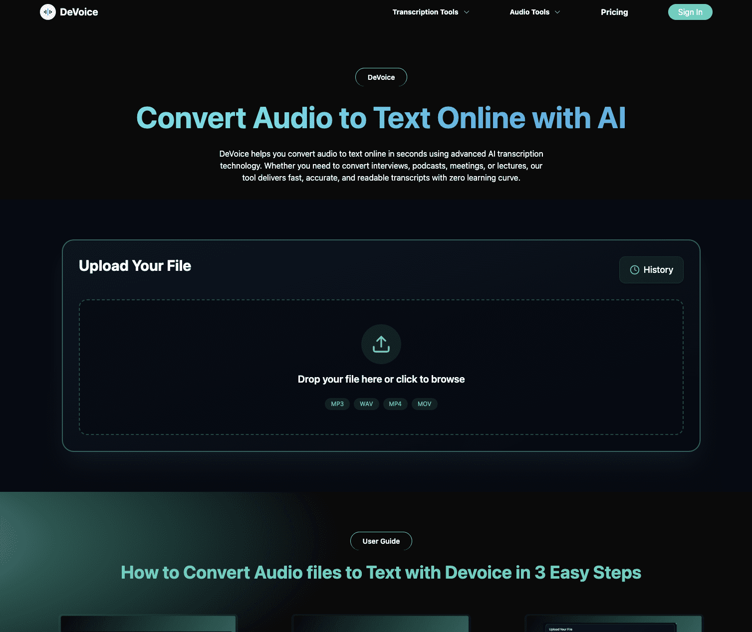 DeVoice – Audio to Text