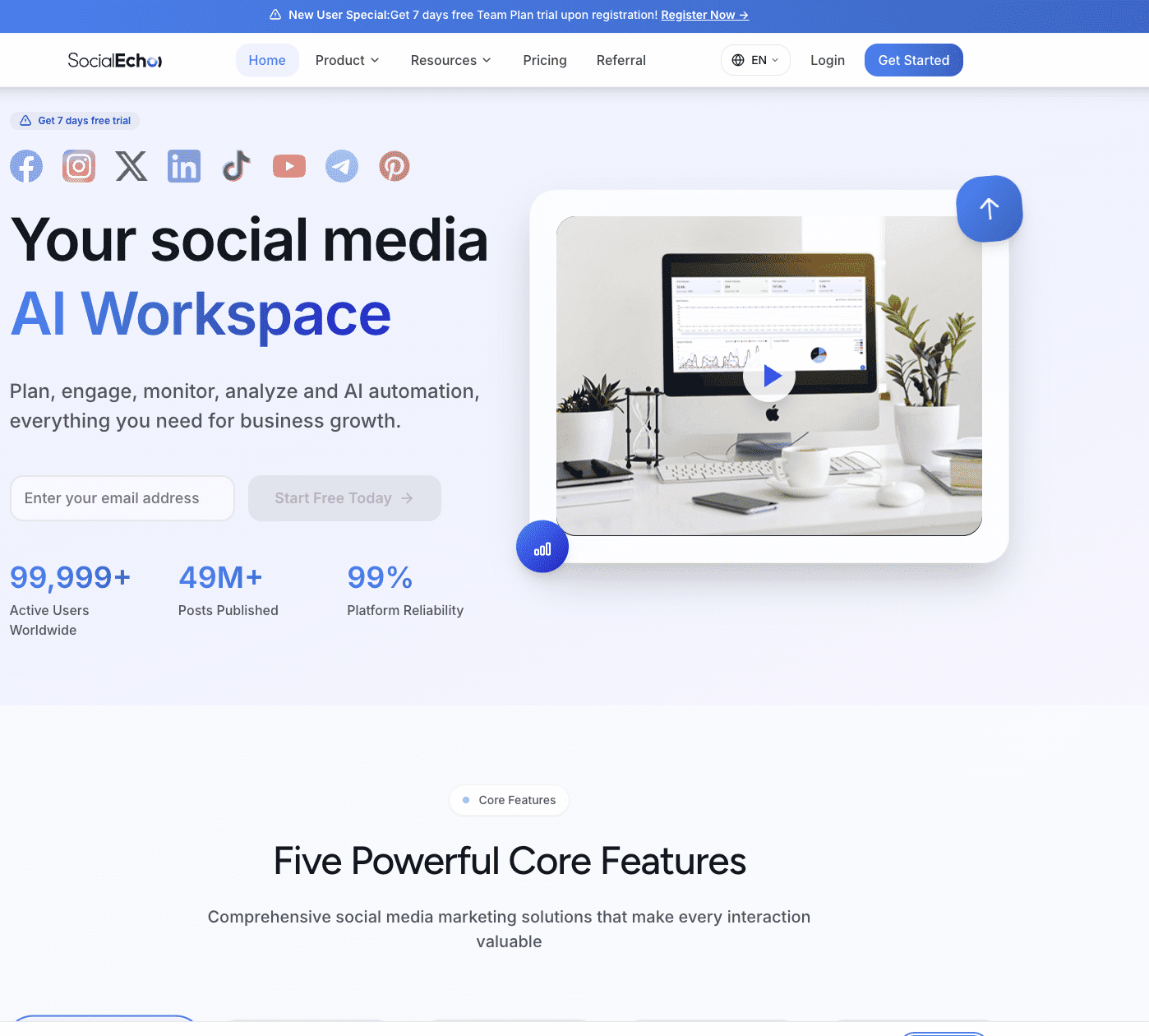 SocialEcho – Social Media AI Workspace