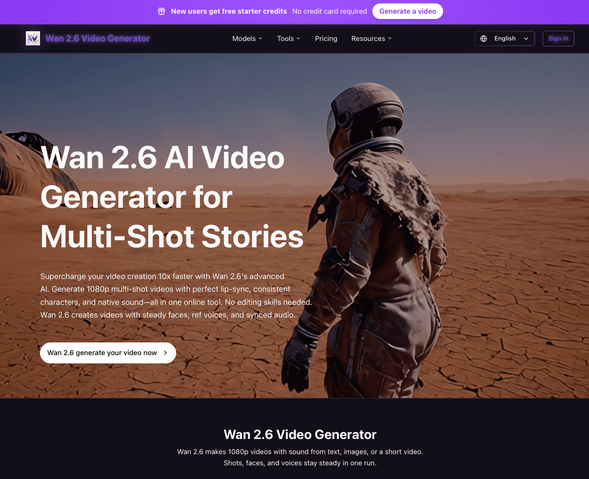 Wan 2.6 Video Generator